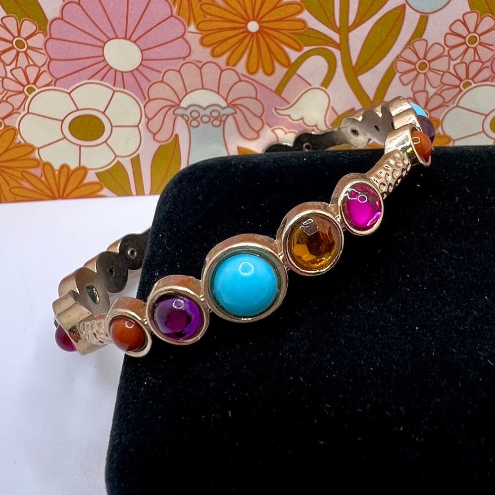 SALE 3/$20**Glass Cabochon Bangle Bracelet Multi Color